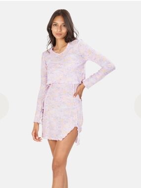LOVESHACKFANCY ALINE CROP TOP IN MISTY LILAC